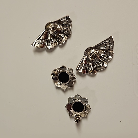 Mixed lot 6 pair of silver tone, gold tone clip on pierced estate sale vintage - Picture 7 of 10